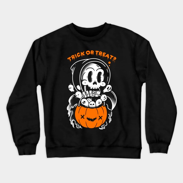 Death's Trick or Treat Crewneck Sweatshirt by wehkid